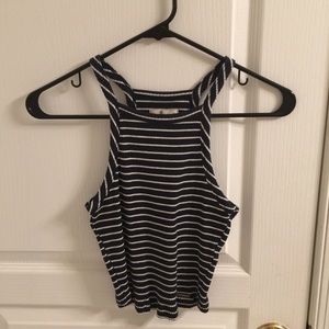 striped high neck tank top (a&f)